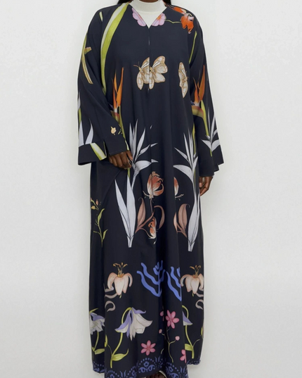 Layuna Abaya — Dark Floral