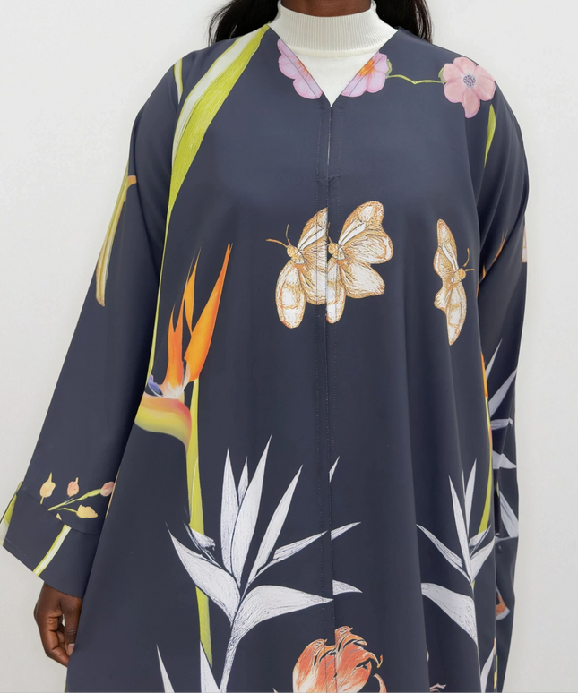 Layuna Abaya — Dark Floral